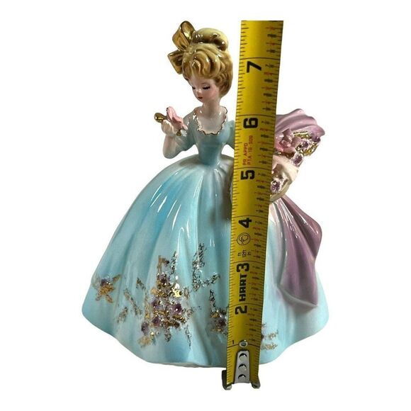 Vtg Josef Originals Lady Figurine A Mother's World Series Pink Roses Big Bow 7.5 - Picture 6 of 6